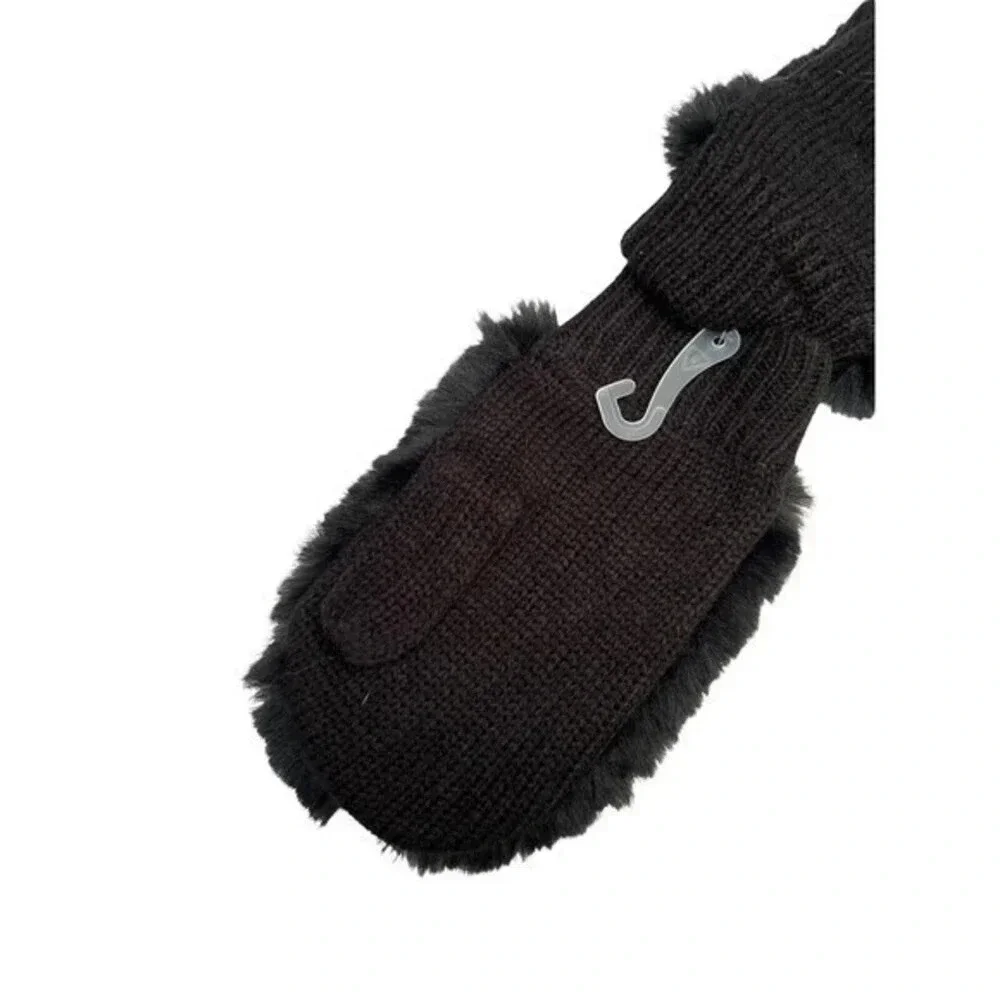 Faux Fur Mittens Black Super Soft And Warm by More Than Magic Girls One Size New